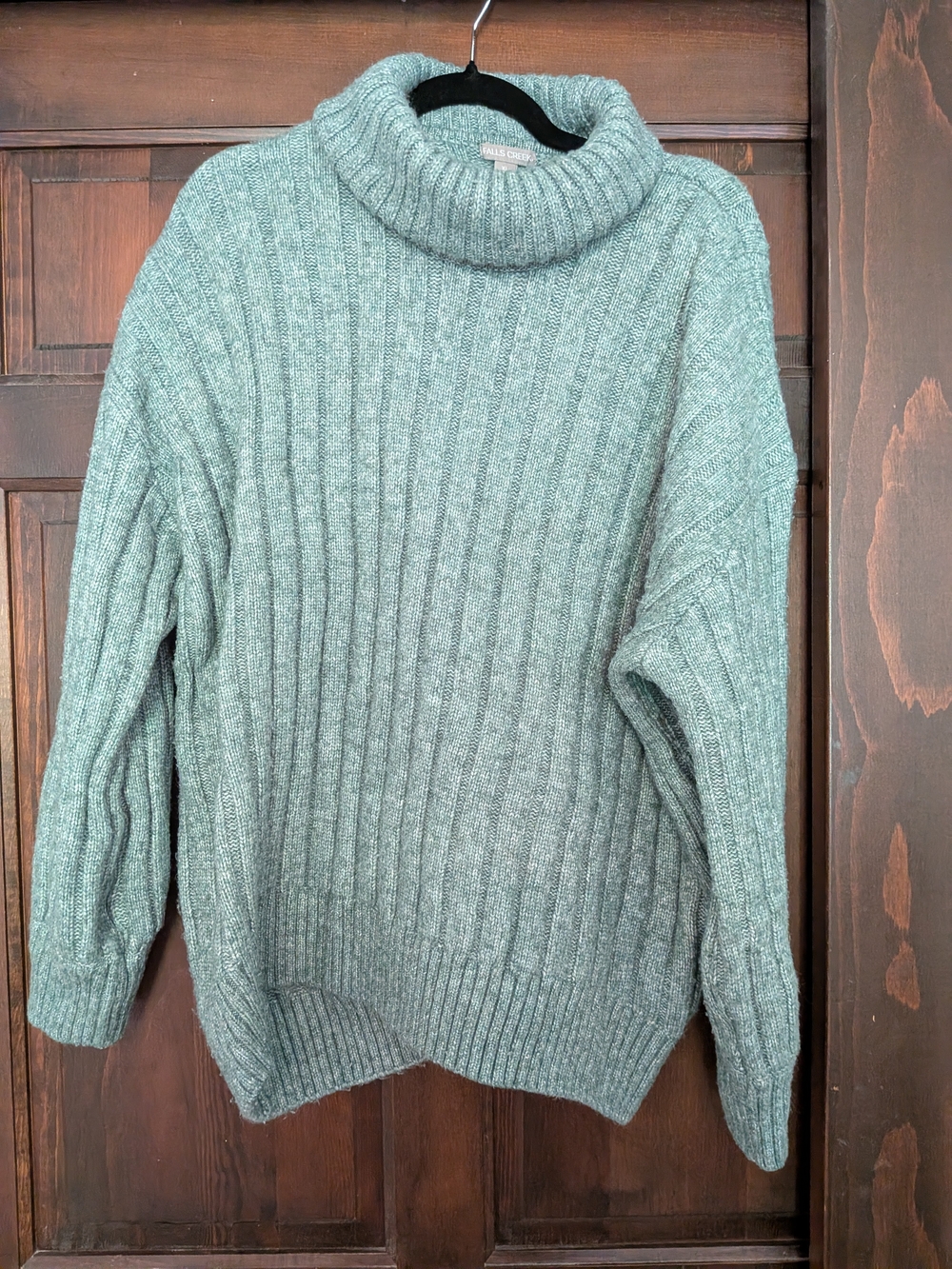 Falls Creek Ribbed Cowl Neck Sweater - Sage